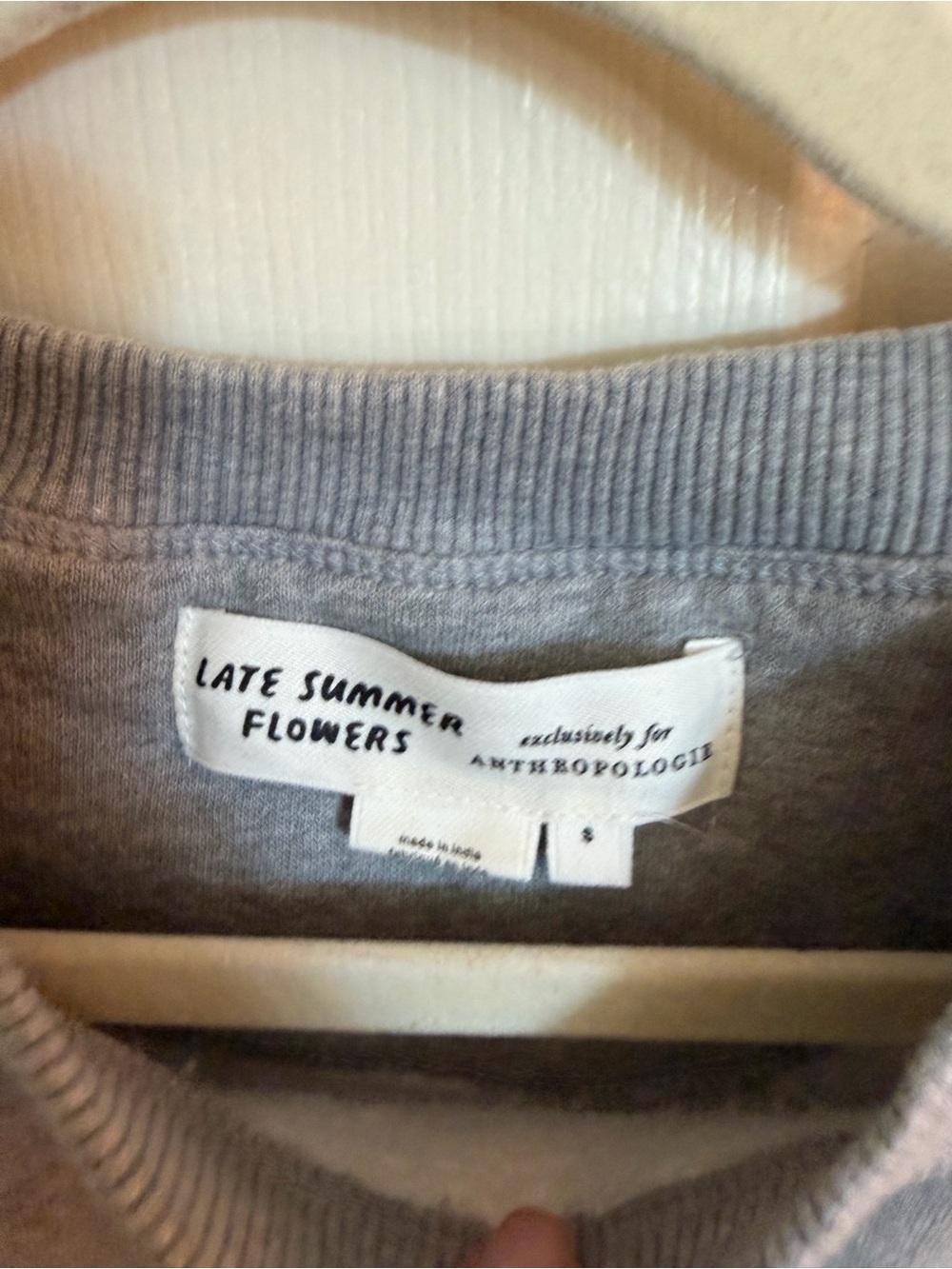 Anthropology Late Summer Flowers Gray 'Make It Happen' Crewneck Sweatshirt - Picture 2 of 2